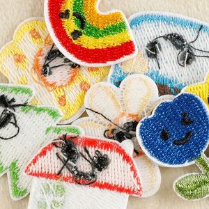 Mini Size Iron on Cute Korean Style Wappen <b>rainbow</b> Cup Sun Flower House Patch for Clothing Shoes Hat Decoration - Product Image 2