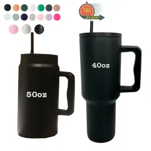 2024 New Arrival 50 oz Tumbler with Handle and Straw Lid Trek 40oz Tumbler Insulated Reusable Stainless Steel Water Bottle