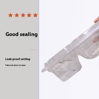 Boîte en plastique jetable à double compartiment de 1000ml pour restauration rapide Emballage rectangulaire pour restaurant à emporter Salade de sushi style américain