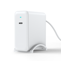 Chargeur rapide PD3.0 QC3.0 Type-C GaN stable à alimentation électrique pour ordinateur portable, PD100W, port unique, conforme à la norme KC, prise KR, type bureau