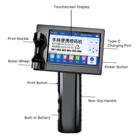 Mini Impresora Térmica de Inyección de Tinta Portátil, Máquina de Impresión de Códigos de Fecha de Caducidad y Códigos de Barras con Pantalla Táctil para Empaquetado