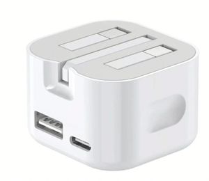 UK <b>Plug</b> 35W USB A+<b>C</b> Charger <b>Adapter</b> With Box Package Fast QC3.0 USB <b>C</b> Mobile Phone Wall Charger Block for Phone 16 15/14/13 - Product Image 3