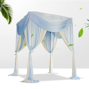 Personnalisé <span class=keywords><strong>pas</strong></span> <span class=keywords><strong>cher</strong></span> <span class=keywords><strong>mariage</strong></span> auvent carré pavillon draperie tuyau et rideaux ensemble pour événement toile de fond décoration - Product Image 5