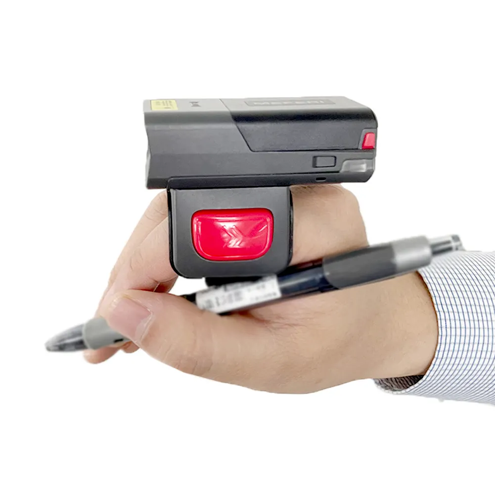 New Arrival xách tay Handfree 1D & 2D mã vạch bluetooth5.0 Wearable Finger Ring Scanner cho kho cửa hàng bán lẻ