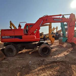 Excavatrice sur pneus d'occasion DOOSAN DX150 d'origine Corée, 15 tonnes, moteur d'origine, faible nombre d'heures de fonctionnement, petite pelle hydraulique pour exploitation agricole - Product Image 2
