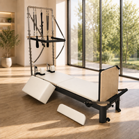 Reformer de Pilates Commercial avec Tour d'Exercices et Lit Réglable pour Yoga, Fitness, Cours Groupe et Entraînement à Domicile