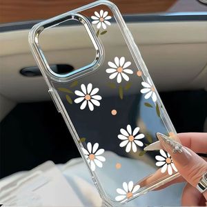 Elegante Custodia per Cellulare con Stampa di Margherite Bianche e Foro per Fotocamera Elettroplaccato per <span class=keywords><strong>iPhone</strong></span> 7 8 <span class=keywords><strong>X</strong></span> Xr Xs 11 12 13 14 15 16 17 Pro Max - Product Image 3