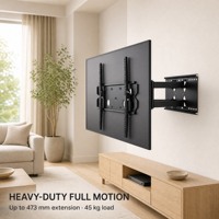 DMP PLB127-44 Braket Dinding TV Heavy Duty Full Motion Articulating Swing Arm untuk Layar 23-55 Inch VESA 400 X 400 mm