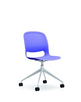 Fauteuil de direction ergonomique moderne pivotant avec pieds en métal, dossier en plastique multicolore pour la maison, le bureau et les espaces commerciaux