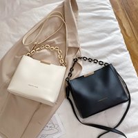 Nouveau sac seau en PU pour femme de style coréen, tendance printemps-été, fermeture éclair, bandoulière, mignon et simple