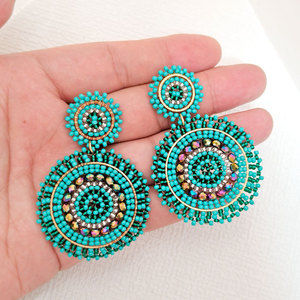 <span class=keywords><strong>Pendientes</strong></span> Colgantes Hechos a Mano para Fiesta, Joyería de Moda, <span class=keywords><strong>Pendientes</strong></span> de Cuentas para Mujer, <span class=keywords><strong>Pendientes</strong></span> Colgantes Bohemios con Cuentas - Product Image 2