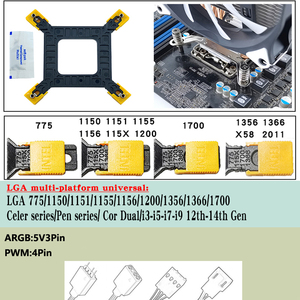 Qiuzam सस्ती rgb <span class=keywords><strong>cpu</strong></span> कूलर lga 1700/1200/<span class=keywords><strong>1151</strong></span> 6 हीट पाइप 120mm pwm प्रशंसक 160w tdp 20db arb समन्वयन सार्वभौमिक ब्रैकेट - Product Image 2