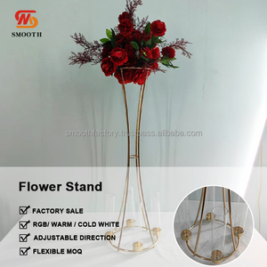 Centro de Mesa LEDA de Lujo para Eventos de Boda, Soporte de Flores Dorado de Alta Calidad, Exhibidor de Flores de Acero Inoxidable - Product Image 2