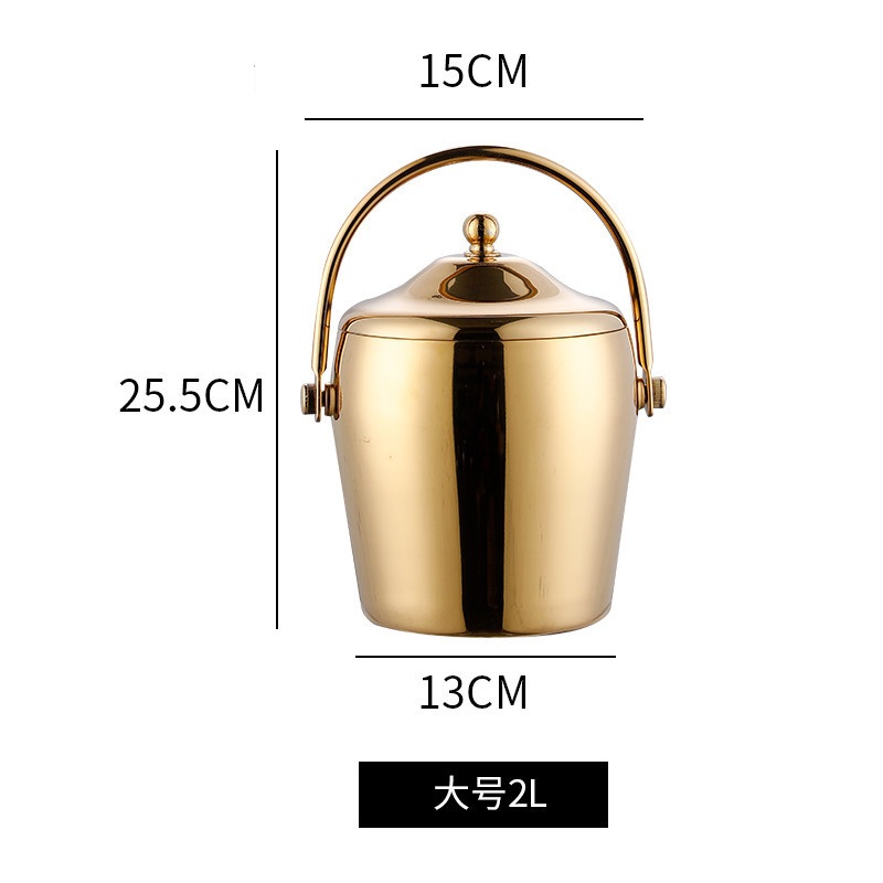 Роскошный двойной настенный металлический кулер для бара, золотые ведра из нержавеющей стали для вина, пива, шампанского, льда с крышкой