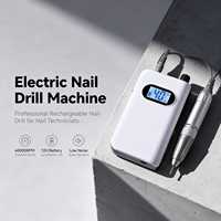 Machine à ongles portable rechargeable avec moteur à balais en carbone 0-40000 tr/min, outil électrique de manucure et pédicure