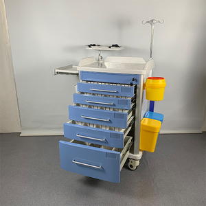 Chariot d'urgence hospitalier avec tiroir, mobilier médical de 18,5 pouces, capacité de 100 kg, en <span class=keywords><strong>plastique</strong></span> ABS - Product Image 2