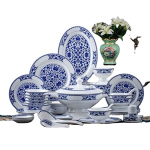 Vaisselle en porcelaine de Jingdezhen, ensemble de bols et d'assiettes de couleur bleu et blanc, assiettes de dîner pour la maison, bols chinois et cadeaux - Product Image 5