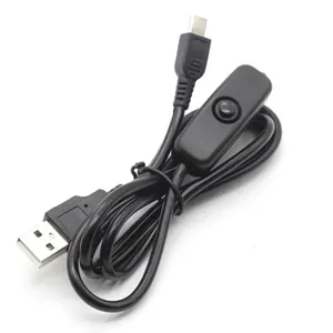 Pengisi daya kabel USB mikro ke DC, catu daya AC untuk Raspberry Pi 4 4B 5V 3A Tipe C saklar dengan ON/OFF untuk RPI 4 LED