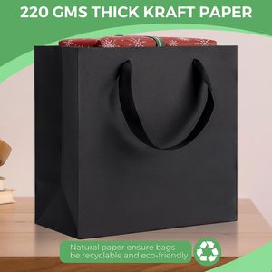 Custom Cloth Black for <b>Small</b> Business Your Own logo Print Paper Gift Bag Branded Luxury <b>Shopping</b> Bags with Logos - Product Image 5