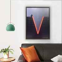 Art mural de luxe ajouter une impression de lettre de lumière LED sur toile impression d'art mural Style moderne sur un cadre de taille personnalisée pour la décoration