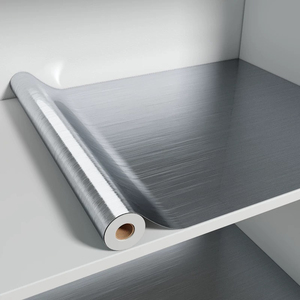 Pegatina de pared cepillada plateada, estufa de cocina, refrigerador, elevador, puerta, renovación, <span class=keywords><strong>papel</strong></span> <span class=keywords><strong>tapiz</strong></span> - Product Image 3