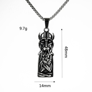 Pendentif Viking Odin en acier inoxydable, collier pour homme, design géométrique vintage, bijoux cadeau - Product Image 5