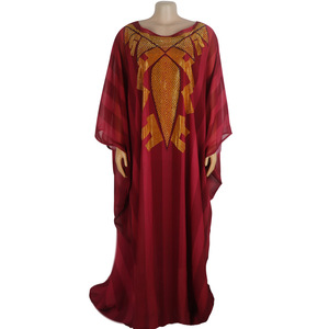 Vestidos africanos tradicionales Mujeres Rhinestone Gasa Kaftan <span class=keywords><strong>Trajes</strong></span> Pavo <span class=keywords><strong>Boda</strong></span> Vestido largo Maxi Túnica Ropa Africana Vestido - Product Image 5