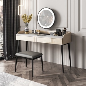 <span class=keywords><strong>Bureau</strong></span> rose adorable pour fille avec miroir, coiffeuse de luxe, table de maquillage avec miroir et tabouret - Product Image 4