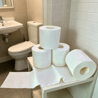 Papier toilette de qualité supérieure, 100% pâte de bois vierge, jetable, doux, résistant, super absorbant, écologique, sans danger pour les fosses septiques, en vrac