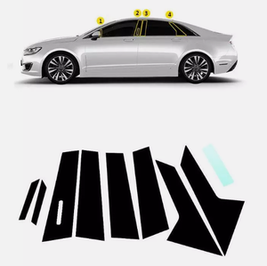 Embellecedor de ventana de coche <span class=keywords><strong>Lincoln</strong></span> MKT MKZ MKS MKX <span class=keywords><strong>Mark</strong></span> <span class=keywords><strong>LT</strong></span> <span class=keywords><strong>2009</strong></span> 2013 2015, cubierta de marco de puerta, accesorios adhesivos de pilar central negro brillante - Product Image 2