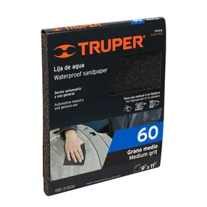 Papier abrasif humide en carbure de silicium, grain 60, BOX 25, TRUPER - Product Image 1