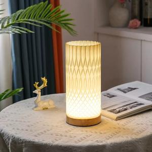 Lámpara <span class=keywords><strong>de</strong></span> <span class=keywords><strong>noche</strong></span> <span class=keywords><strong>de</strong></span> forma única <span class=keywords><strong>de</strong></span> estilo nórdico, Base <span class=keywords><strong>de</strong></span> madera, lámpara <span class=keywords><strong>de</strong></span> mesita <span class=keywords><strong>de</strong></span> <span class=keywords><strong>noche</strong></span> regulable con enchufe USB, lámpara <span class=keywords><strong>de</strong></span> mesa LED con volantes impresa en 3D creativa - Product Image 6