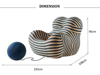 Fauteuil de salon moderne et confortable en forme de boule, en coton matelassé, design 'Étreinte de Mère', pour salon et chambre à coucher, vente en gros