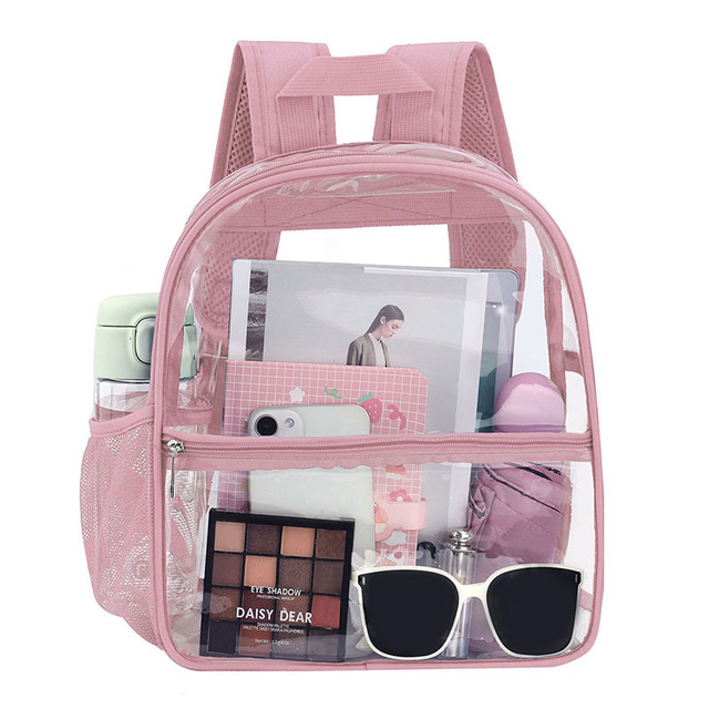 2025 PVC Clear Mini Backpack Stadium Approved Waterproof Transparent Clear Plastic Book Bags for Work & Sport Event Mochilas