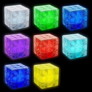 Yuxin <b>Lighting</b> 3x3 Magnetic <b>Cube</b> Eight Color Illuminated Smooth Rotation Standard Size Educational For Teenagers 7 14 Years - Product Image 5