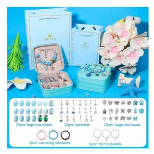 Premium DIY 76pcs Jewelry Making Toys <b>Kit</b> Kids Colorful Beads Stainless Steel Chain for Making Charm Bracelets Fashion Craft Set - Product Image 5