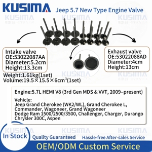 Válvulas de Admisión y Escape de Motor de Calidad OEM 53021550AA 53021551AA 53022087AA 53022088AD para Jeep Chrysler Grand <span class=keywords><strong>Cherokee</strong></span> <span class=keywords><strong>5.7</strong></span> <span class=keywords><strong>HEMI</strong></span> - Product Image 6