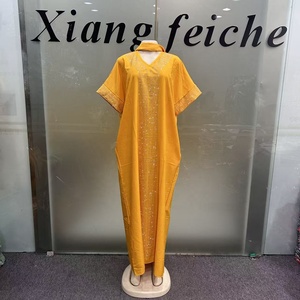 2026 New Fashionable <strong>Kaftan</strong> V-neck Hot Diamond Daily Casual African Ankara <strong>Summer</strong> Women's Boubou Elegant Dress - Product Image 3
