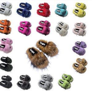 Tendance Mode 2024 <span class=keywords><strong>France</strong></span> : Chaussons d'Hiver en Fourrure pour Femme, Semelle Plate, Fausse Fourrure de Raton Laveur et Renard, Chaussons Moelleux pour Femme - Product Image 6