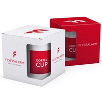 Boîte cadeau pour tasse à café en carton avec fenêtre, petite, personnalisée avec logo, avec poignée