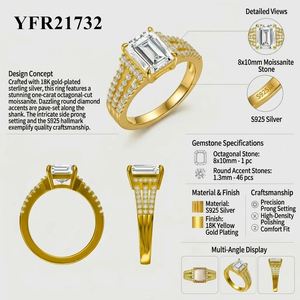 Anillo de Moissanita <span class=keywords><strong>con</strong></span> Corte Esmeralda de 4 Quilates y <span class=keywords><strong>Tres</strong></span> Hileras de Circonitas Pavé para Mujer, Plata de Ley 925, Pasa el Test de Diamantes, Certificado GRA - Product Image 3