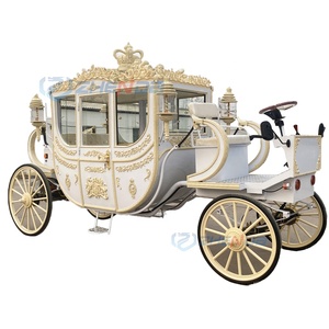 Zhenda OEM Luxury Factory Price Customized <b>White</b> Pink/<b>White</b> Electric Wedding Royal Horse Carriage 1 Year Warranty - Product Image 2