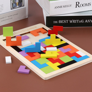 Rompecabezas de Madera Colorido Tangram para Niños, Juguetes Educativos, Juegos de Mesa, Rompecabezas para Niños Inquietos - Product Image 2