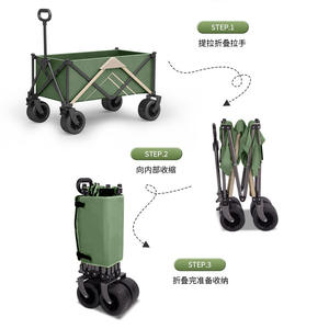 Carrito de Camping Plegable 120x80x60cm, Capacidad de Carga 200kg, Acero, Cuatro Ruedas Giratorias, Mango Telescópico, Almacenamiento, Uso en Exteriores - Product Image 5