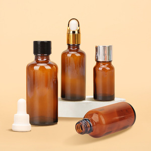 ขวดแก้วสีน้ำตาลสำหรับน้ำมันหอมระเหย ขนาด 5 มล. 10 มล. 15 มล. 20 มล. 30 มล. 50 มล. 100 มล. แบบมีหลอดหยดสำหรับบรรจุเซรั่ม ขวดเปล่าสำหรับตัวอย่างเครื่องสำอาง - Product Image 2