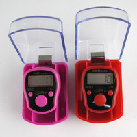 Compteur à main avec support-Clicker mécanique et numérique pour golf, 5 chiffres, coque en acier inoxydable 304, orange/blanc/rose