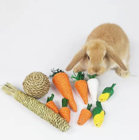 Chew Toys Straw And Rattan Pet Rabbit Natural Grass Ball