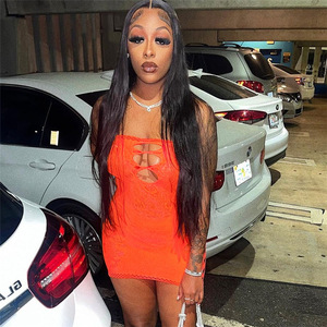 New Product Designer High Quality Pearl Sexy Women's Wrapped Hip Hollow Tight Dress - Product Image 6