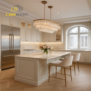 Mobili da <span class=keywords><strong>Cucina</strong></span> in Legno Massello CBMmart con Top in Quarzo, Design con Finestra in Vetro e Ampia <span class=keywords><strong>Cappa</strong></span> Aspirante - Product Image 2