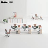 Bureau de travail rectangulaire moderne pour 6 à 8 personnes, pour la maison et le bureau |   Table de travail pour le personnel |   Table de travail